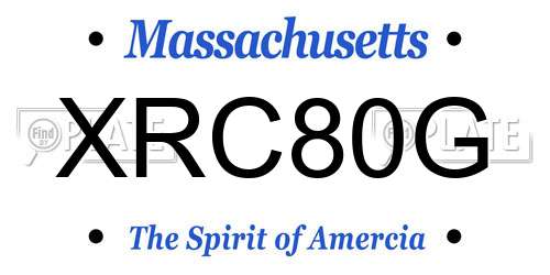 XRC80G Massachusetts License Plate
