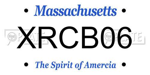 XRCB06 Massachusetts License Plate