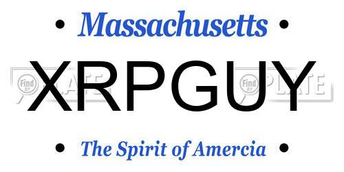 XRPGUY Massachusetts License Plate