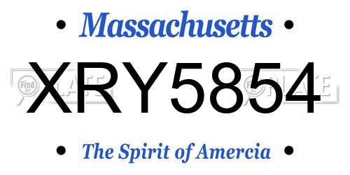 XRY5854 Massachusetts License Plate