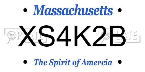 XS4K2B Massachusetts License Plate