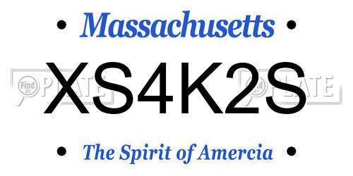 XS4K2S Massachusetts License Plate