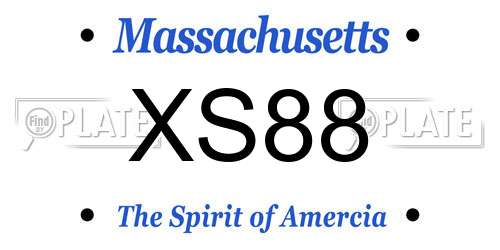 XS88 Massachusetts License Plate