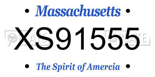 XS91555 Massachusetts License Plate