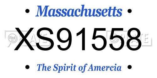 XS91558 Massachusetts License Plate