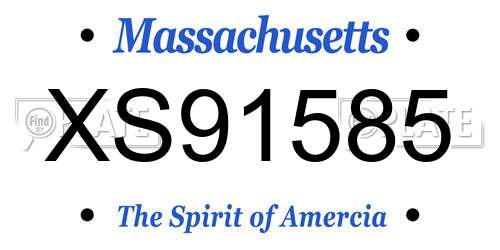 XS91585 Massachusetts License Plate