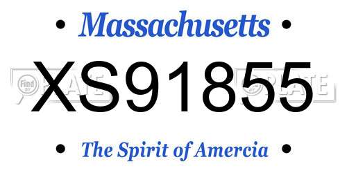 XS91855 Massachusetts License Plate