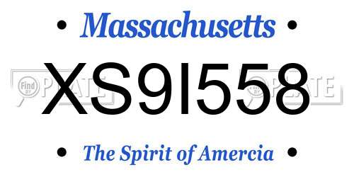 XS9I558 Massachusetts License Plate