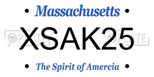 XSAK25 Massachusetts License Plate