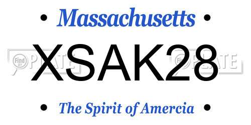 XSAK28 Massachusetts License Plate