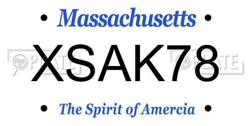 XSAK78 Massachusetts License Plate