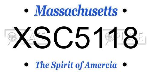 XSC5118 Massachusetts License Plate