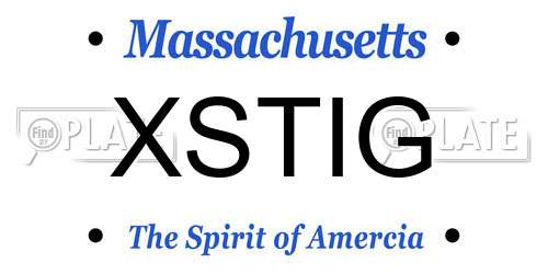 XSTIG Massachusetts License Plate