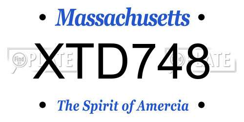 XTD748 Massachusetts License Plate