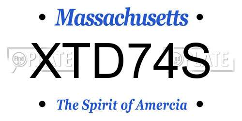 XTD74S Massachusetts License Plate