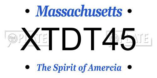 XTDT45 Massachusetts License Plate