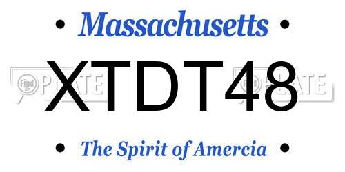 XTDT48 Massachusetts License Plate