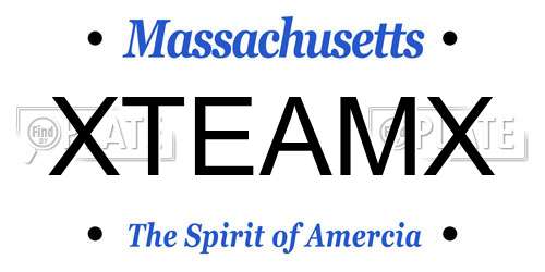 XTEAMX Massachusetts License Plate