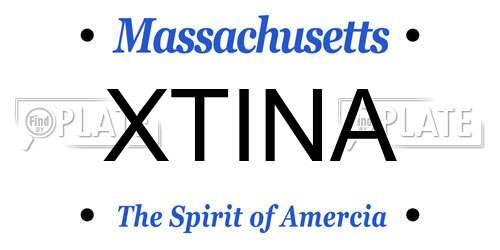 XTINA Massachusetts License Plate