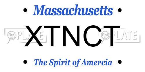 XTNCT Massachusetts License Plate