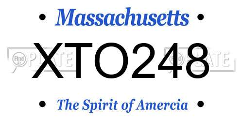 XTO248 Massachusetts License Plate