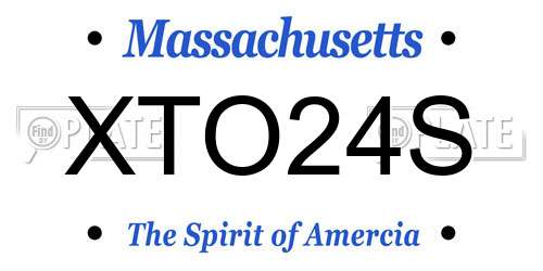 XTO24S Massachusetts License Plate