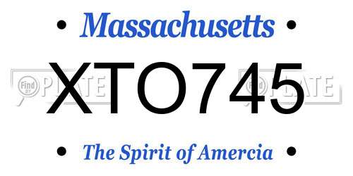 XTO745 Massachusetts License Plate