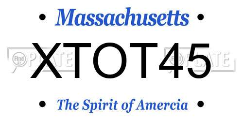 XTOT45 Massachusetts License Plate