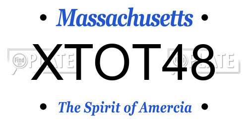XTOT48 Massachusetts License Plate