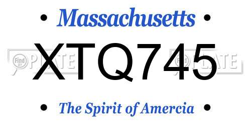 XTQ745 Massachusetts License Plate