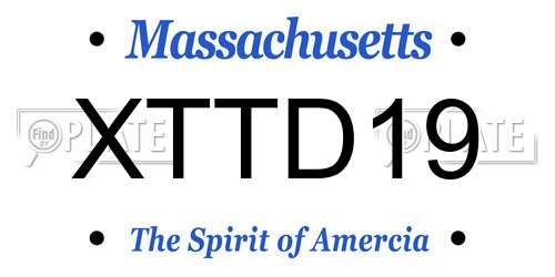 XTTD19 Massachusetts License Plate