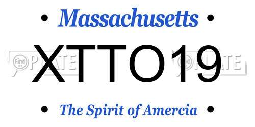 XTTO19 Massachusetts License Plate