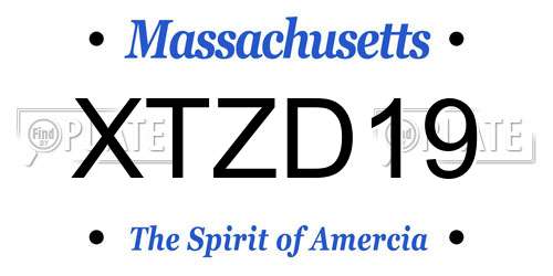 XTZD19 Massachusetts License Plate
