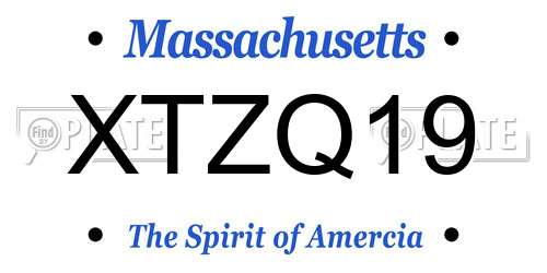 XTZQ19 Massachusetts License Plate