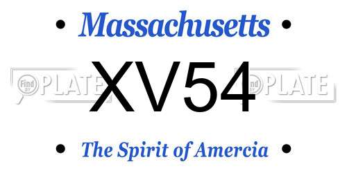 XV54 Massachusetts License Plate