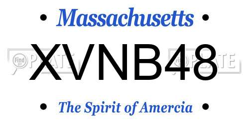 XVNB48 Massachusetts License Plate