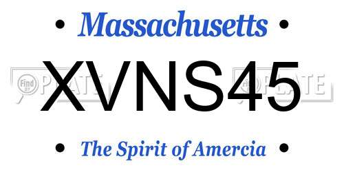 XVNS45 Massachusetts License Plate