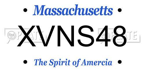 XVNS48 Massachusetts License Plate