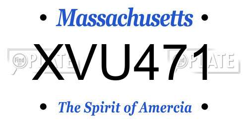 XVU471 Massachusetts License Plate