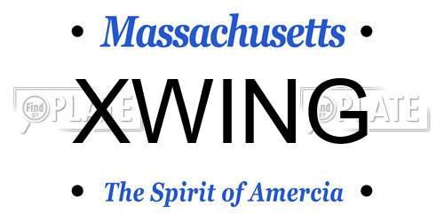 XWING Massachusetts License Plate