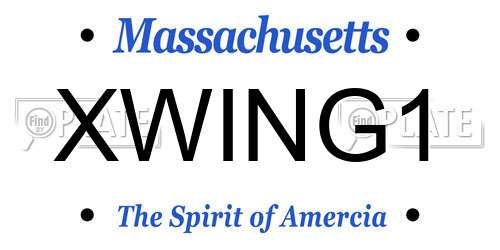 XWING1 Massachusetts License Plate