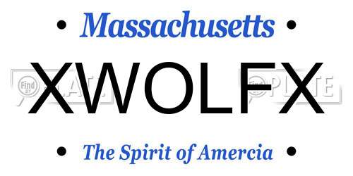 XWOLFX Massachusetts License Plate