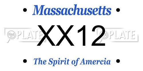 XX12 Massachusetts License Plate