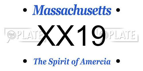 XX19 Massachusetts License Plate