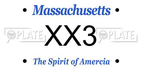 XX3 Massachusetts License Plate