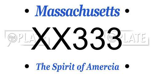 XX333 license plate in MA state