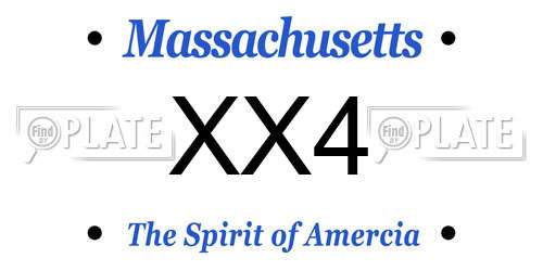 XX4 Massachusetts License Plate