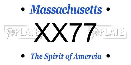 XX77 Massachusetts License Plate