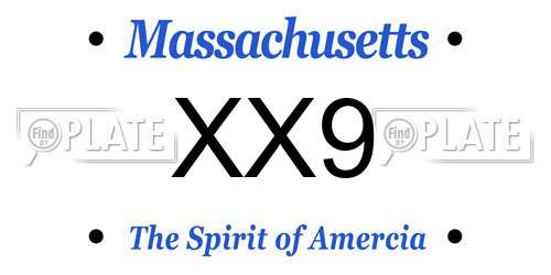 XX9 Massachusetts License Plate