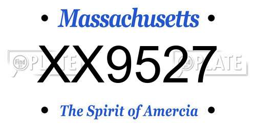 XX9527 Massachusetts License Plate